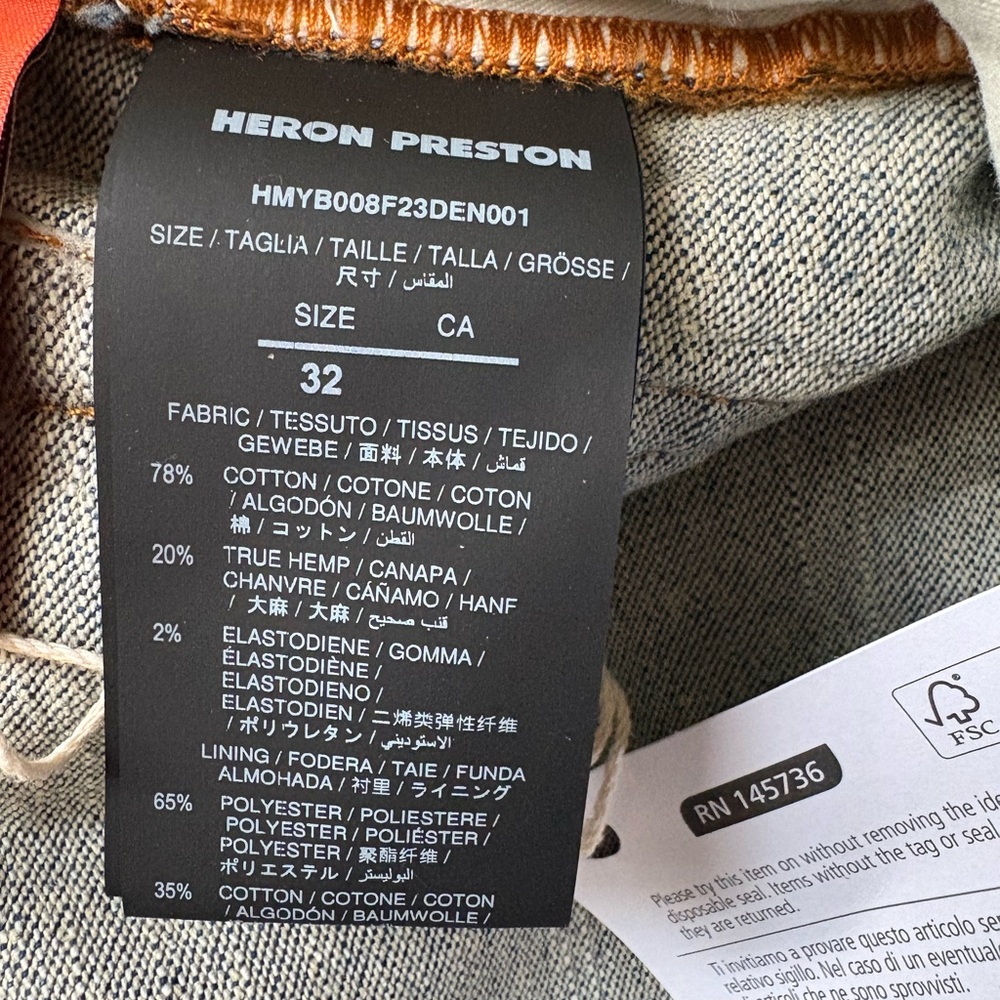 HERON PRESTON Elastic Band Jeans Ex-Ray Washed Indigo Size 32 - Picture 12 of 13